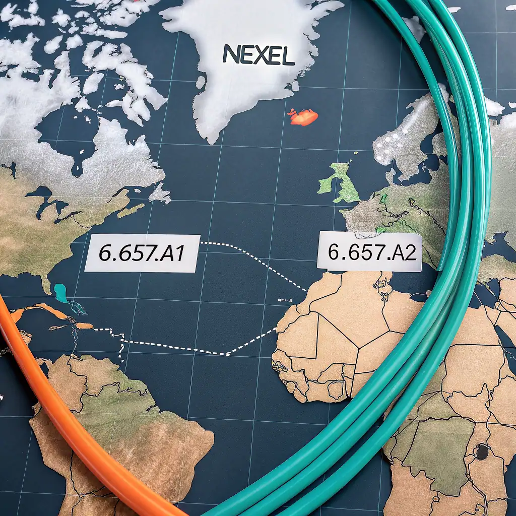 Nexel Technologies network cables connecting global data centers and networks.